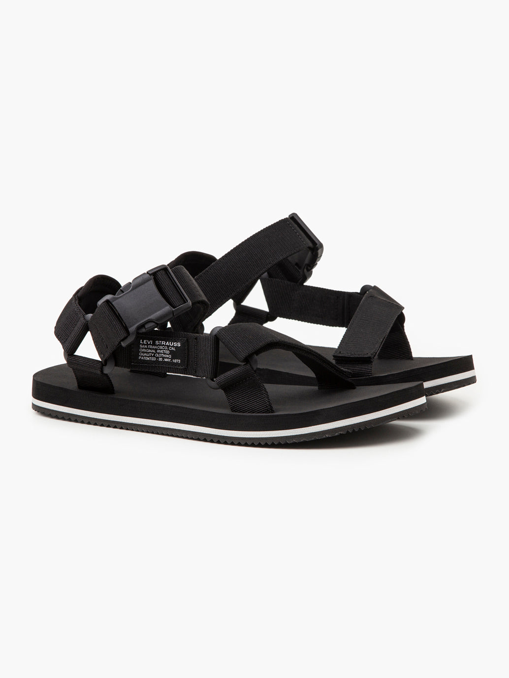 Men's Black Solid Sandals - 3dc9dba7-8e67-4598-b813-f1ff1c84c0d2 View