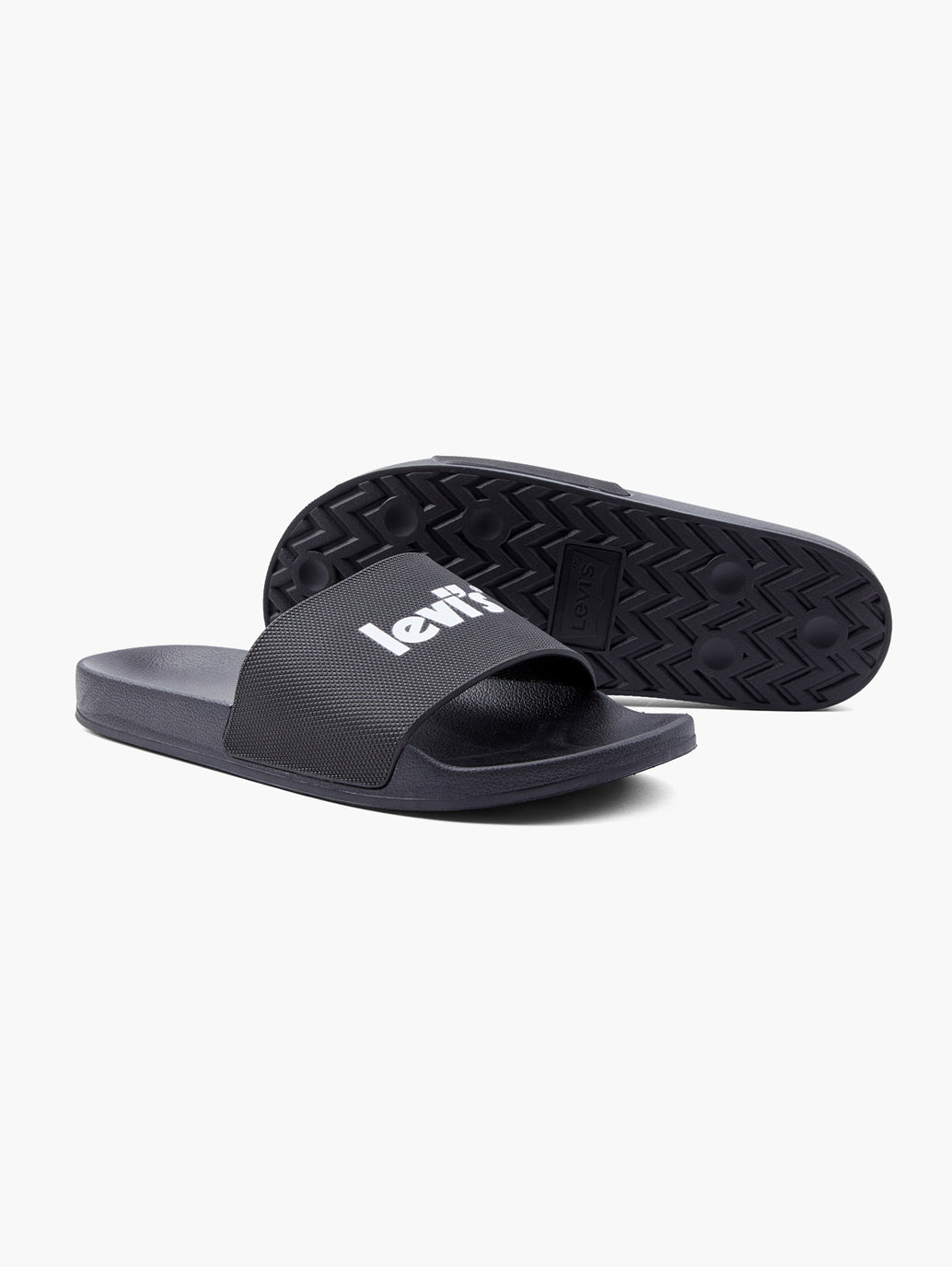 Men's Black Logo Printed Slides - 9bedffe9-a24d-4966-80ad-608cf2158d06 View
