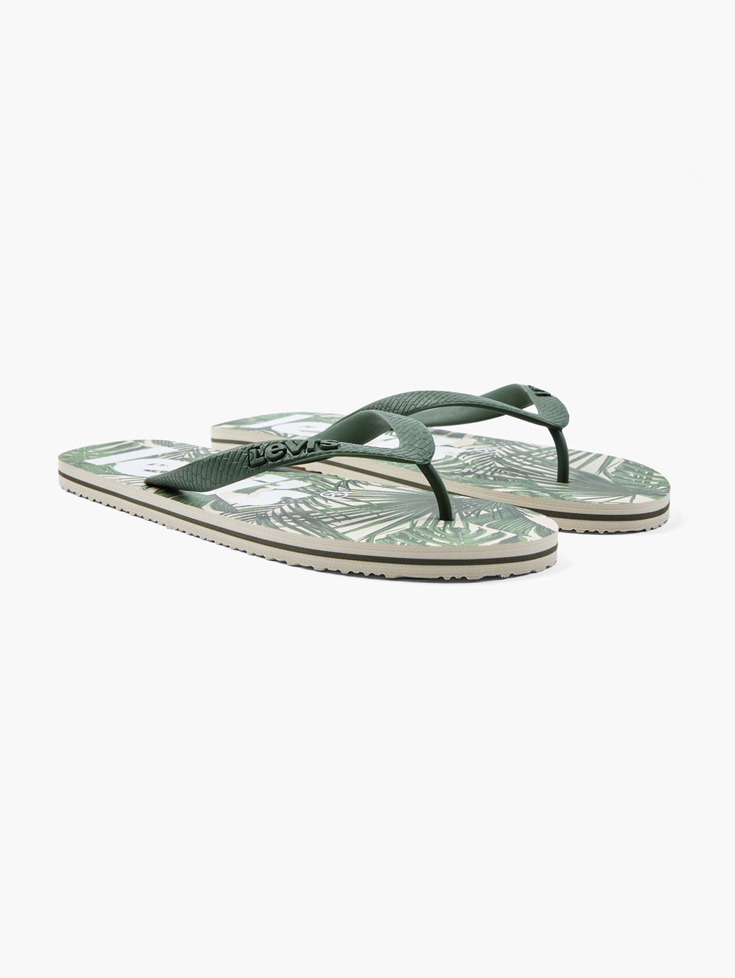 Men's Green Printed Flip-Flops - 80b66253-a79a-4561-9320-df4f3cc8840f View