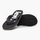 Men's Black Debossed & Printed Logo Flip-Flops - c9b15aee-e976-4dc2-8918-35cdd22239ef View