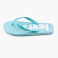 Men's Blue Debossed & Printed Logo Flip-Flops - ed763377-c266-453e-8c06-6168ed3e3533 View
