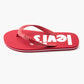 Men's Red Embossed Logo Flip-Flops - 9c269ddd-6191-4904-85cd-0ddd01246e56 View