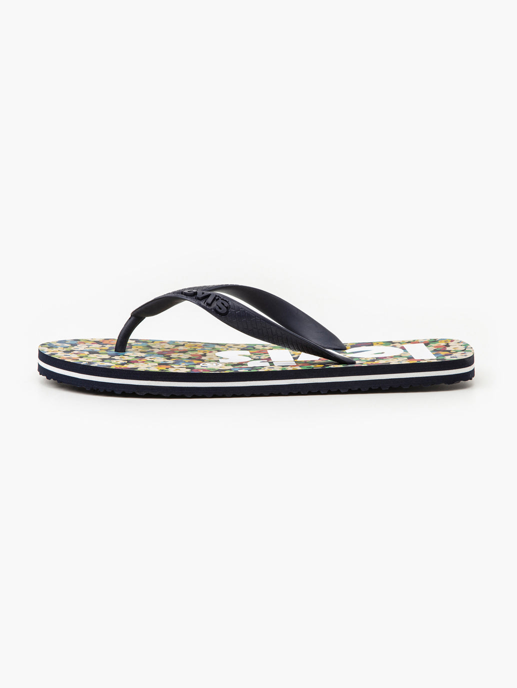 Unisex Black Floral Printed Slides