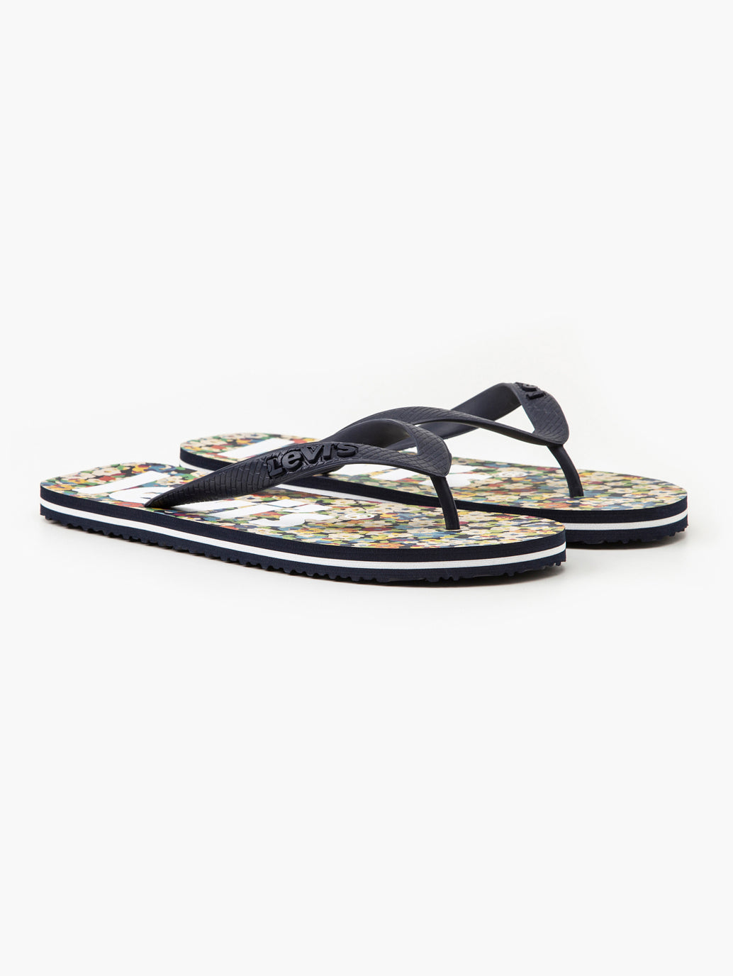 Unisex Black Floral Printed Slides - 7e32db64-fee3-4817-a1db-df28513fa52f View