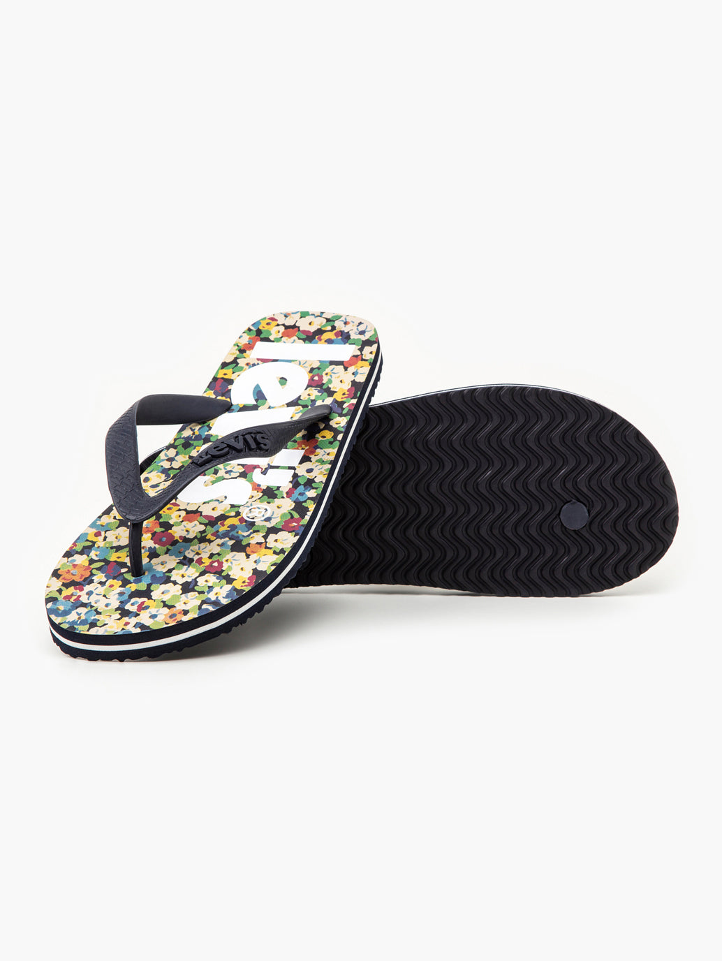 Unisex Black Floral Printed Slides - 27299048-17b3-4f03-9cd9-970a06bf53d3 View