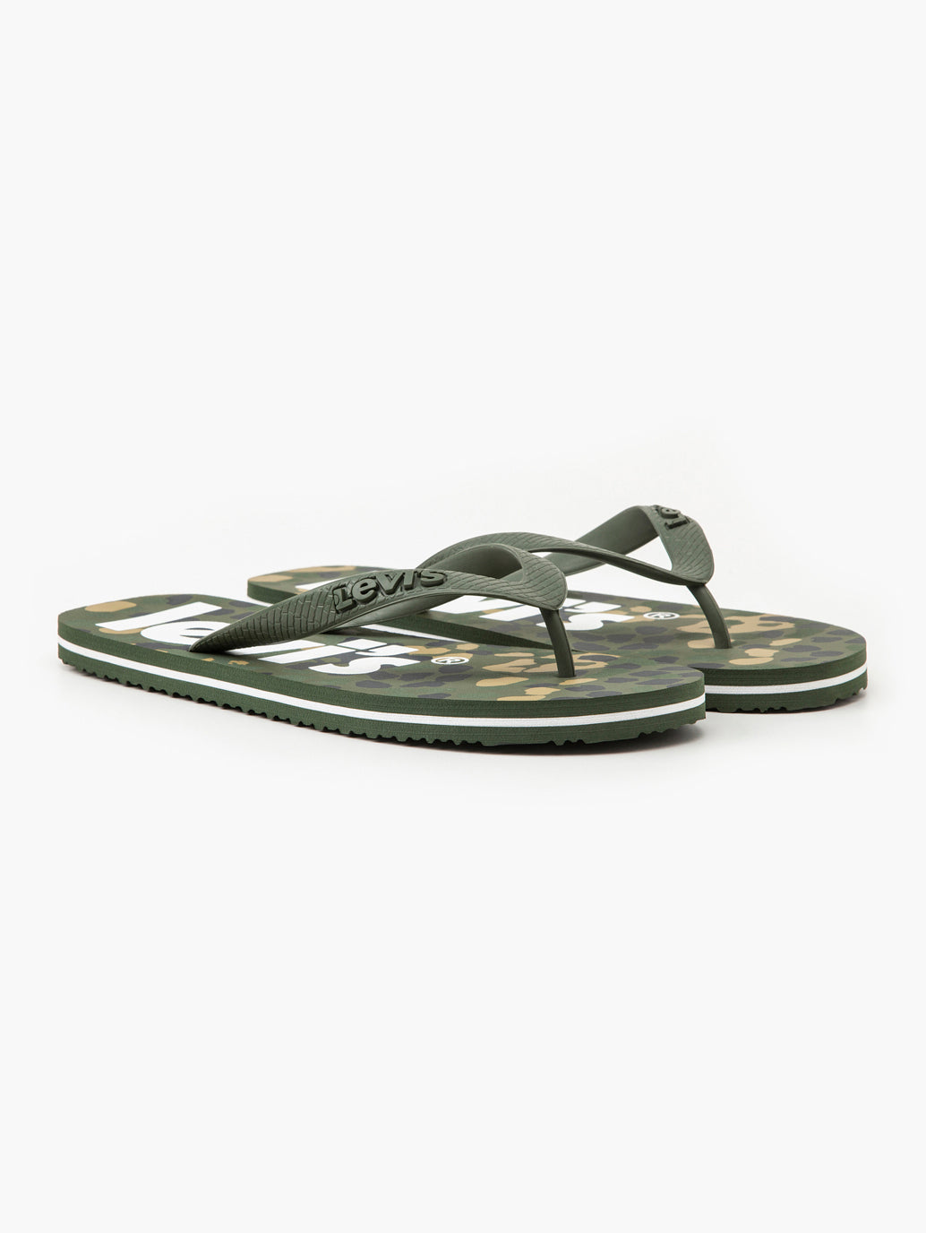 Unisex Green Brand Logo Flip Flops - 22dd187c-864d-4b0d-aab2-f2128b80b5cd View