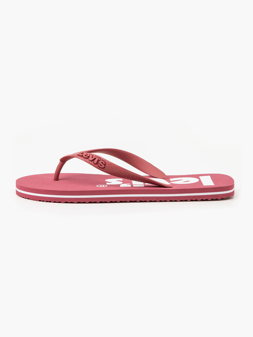 Unisex Dark Pink Debossed & Printed Logo Flip-Flops