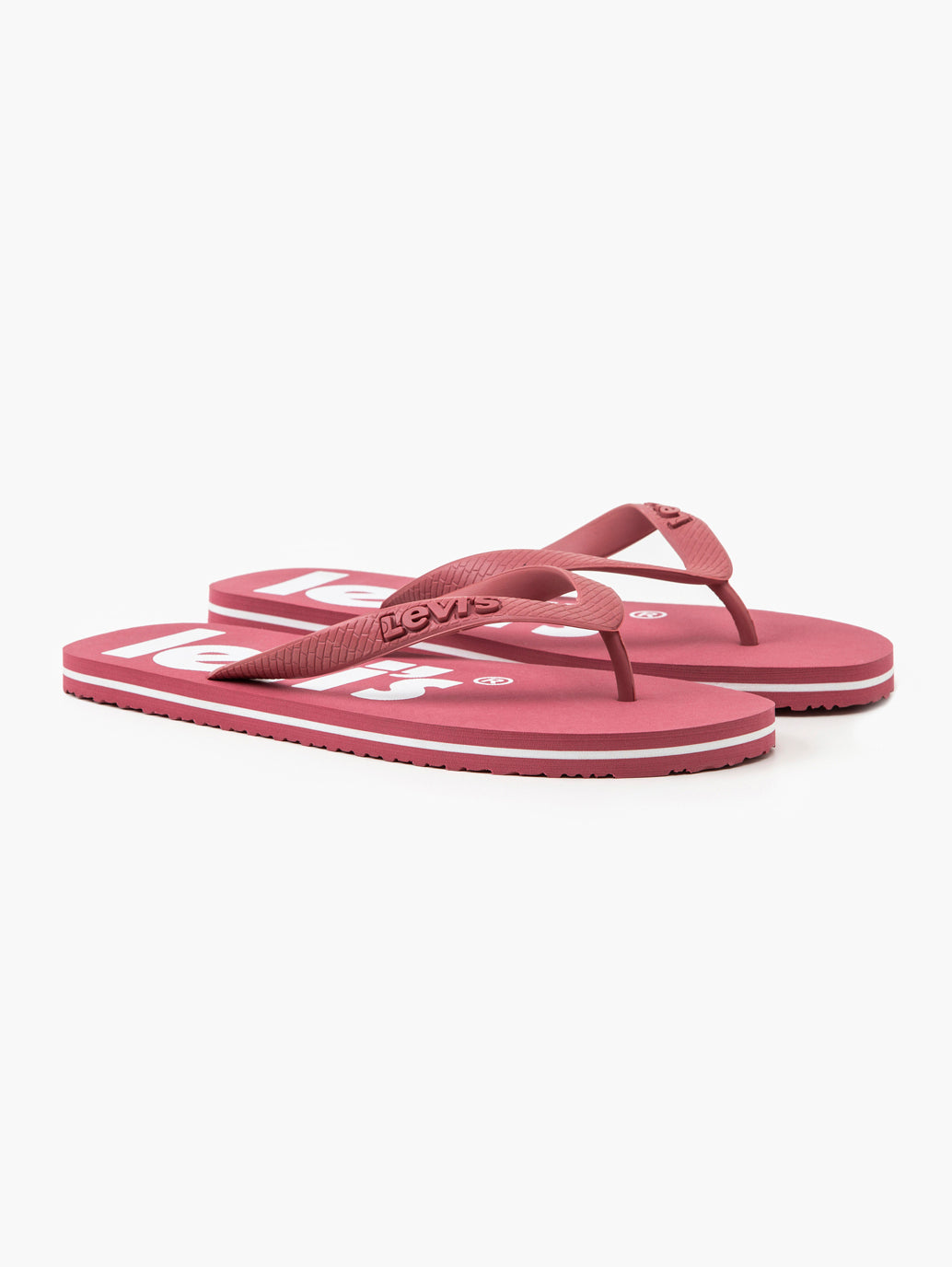 Unisex Dark Pink Debossed & Printed Logo Flip-Flops - 9be7a773-1885-4882-9875-9524054d4531 View