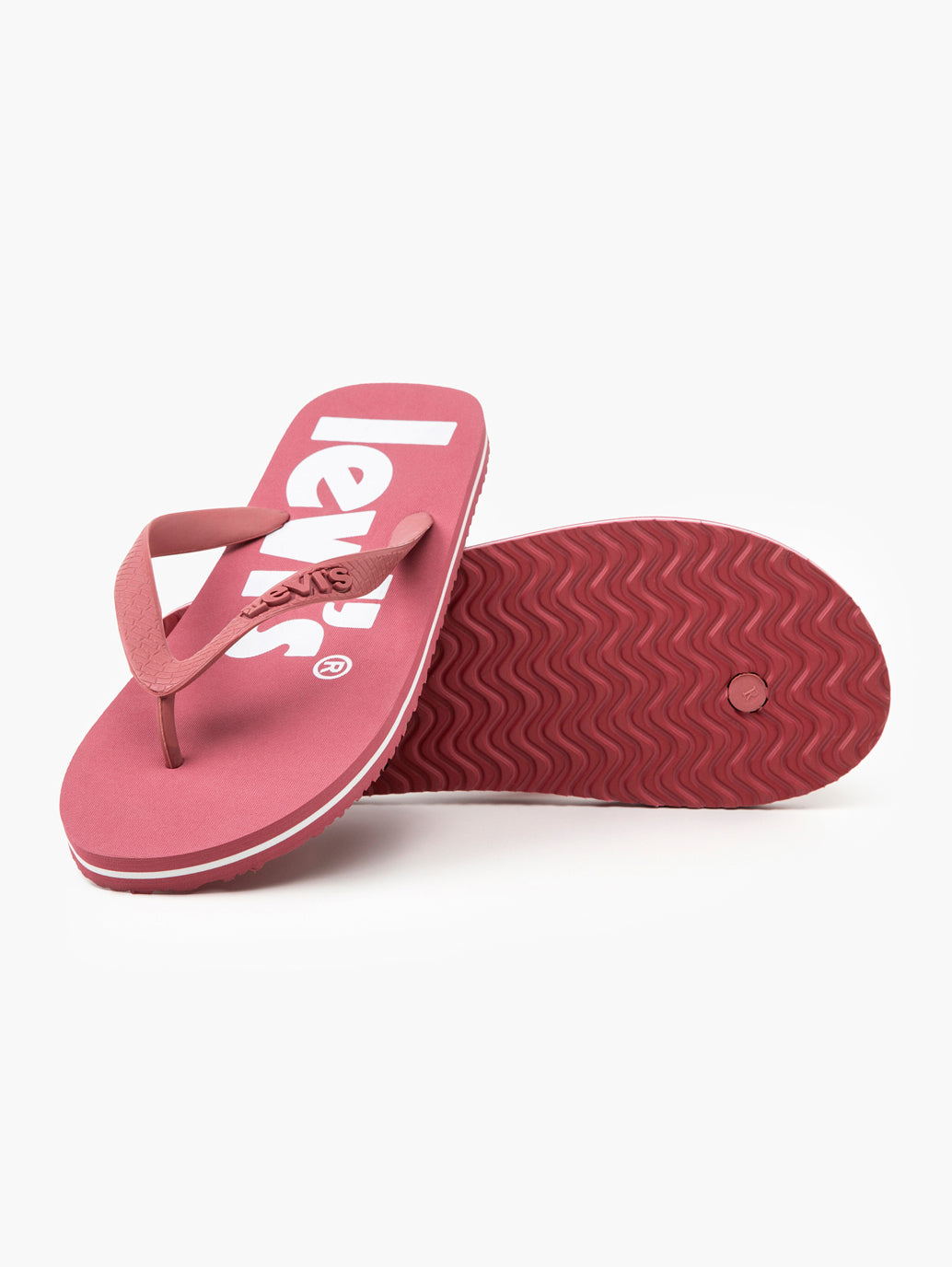 Unisex Red Debossed & Printed Logo Flip-Flops - 50d30894-61af-4d56-87ae-d1e707246f4f View