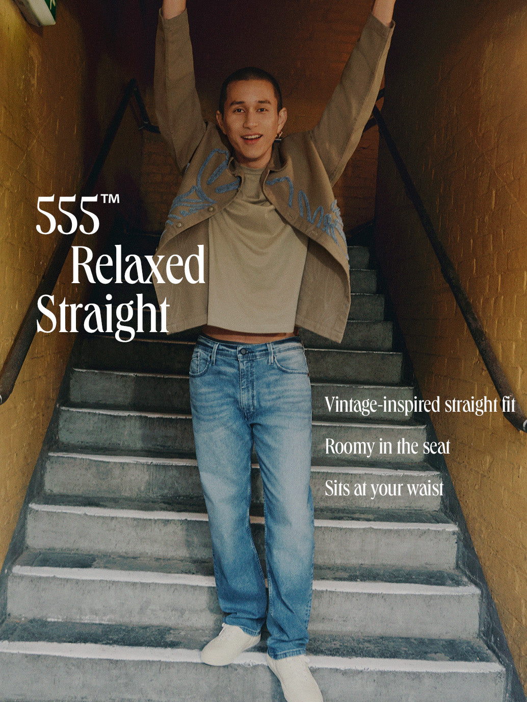 Men's 555 Navy Blue Relaxed Straight Mid Rise Utility  Jeans - a7d66086-ec5b-4fab-8e4f-642ef5975366 View