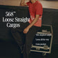 Men's 568 Black Loose Straight Cargo Trousers - 568 View