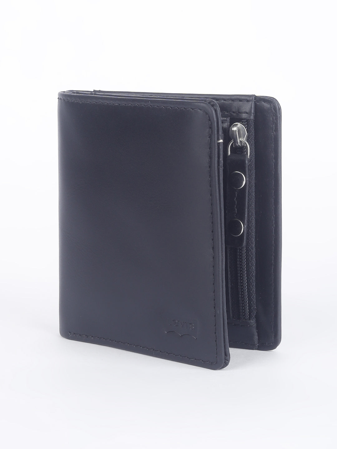 Men's Black Solid Bi-Fold Wallet - 1 View