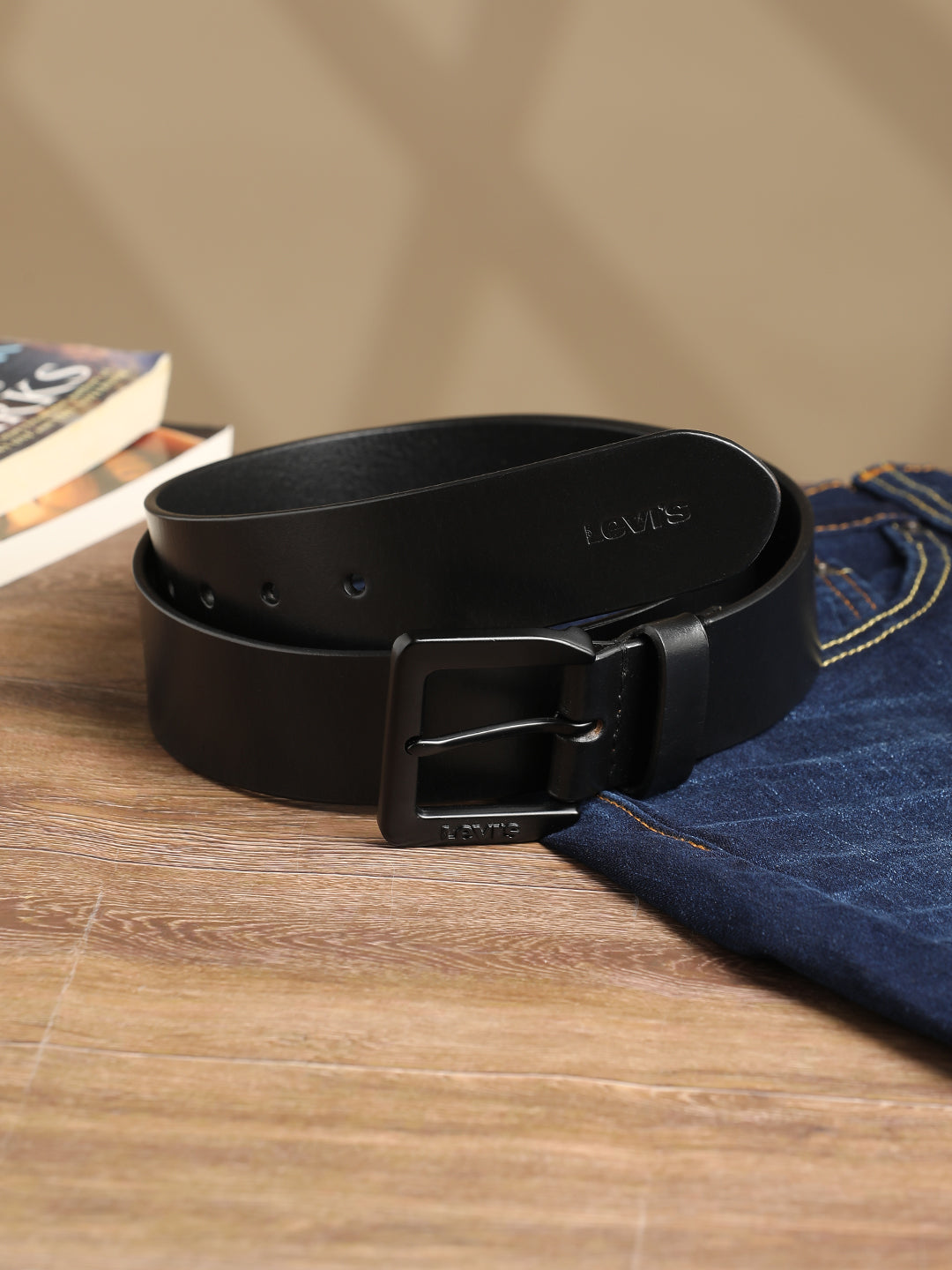 Men's Black Solid Belt