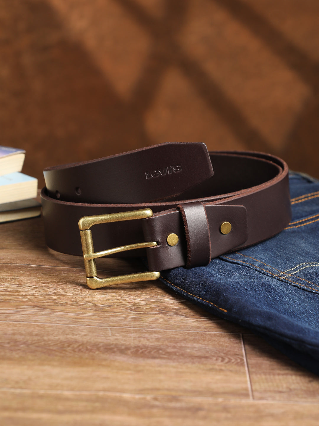 Men's Brown Solid Belt
