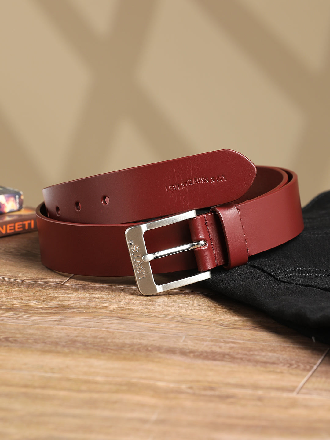 Men's Red Solid Belt