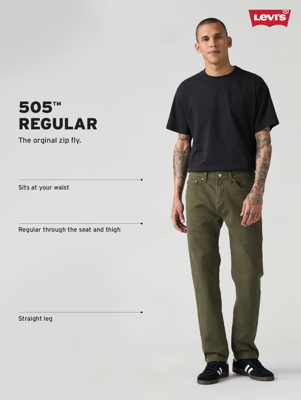 Men's 505 Blue Straight Fit Mid Rise Jeans - 30d90216-3f7c-4408-8b86-47d9a9f5ccb7 View