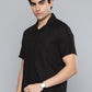 Men's Solid Black Spread Collar Shirt - d61d8e26051b46de936cf6d805d69702 View