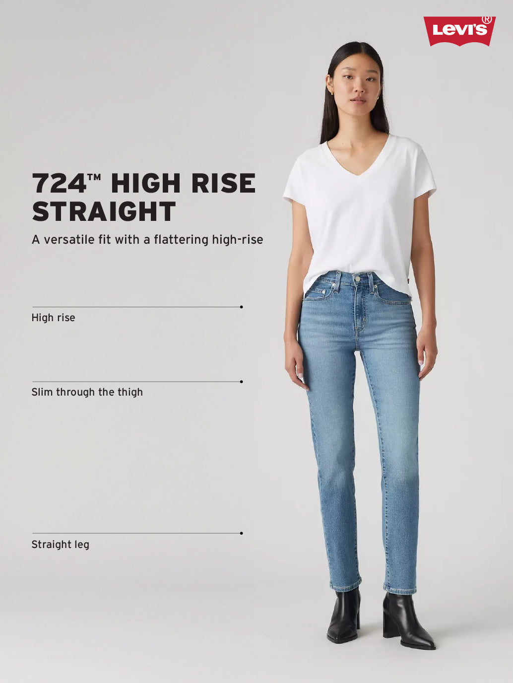 Women's Redloop 724 Blue Slim Straight Fit High Rise Jeans - 1d899b69-8288-4556-9e23-f22b0d506cf1 View