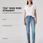 Women's 724 Dark Indigo Slim Straight Fit High Rise Jeans - 36be044a-a648-4066-8bde-762cbc1d94e0 View