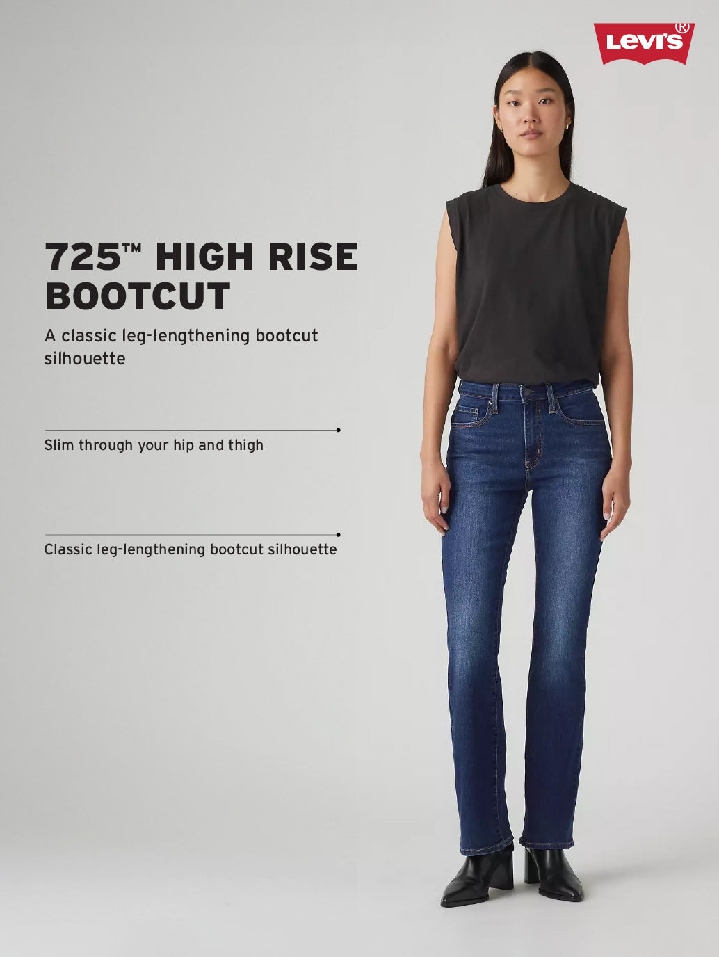 Women's 725 Med Indigo Bootcut Fit High Rise Jeans - 6a3b3133-435a-4b98-aa49-d69427ed687a View