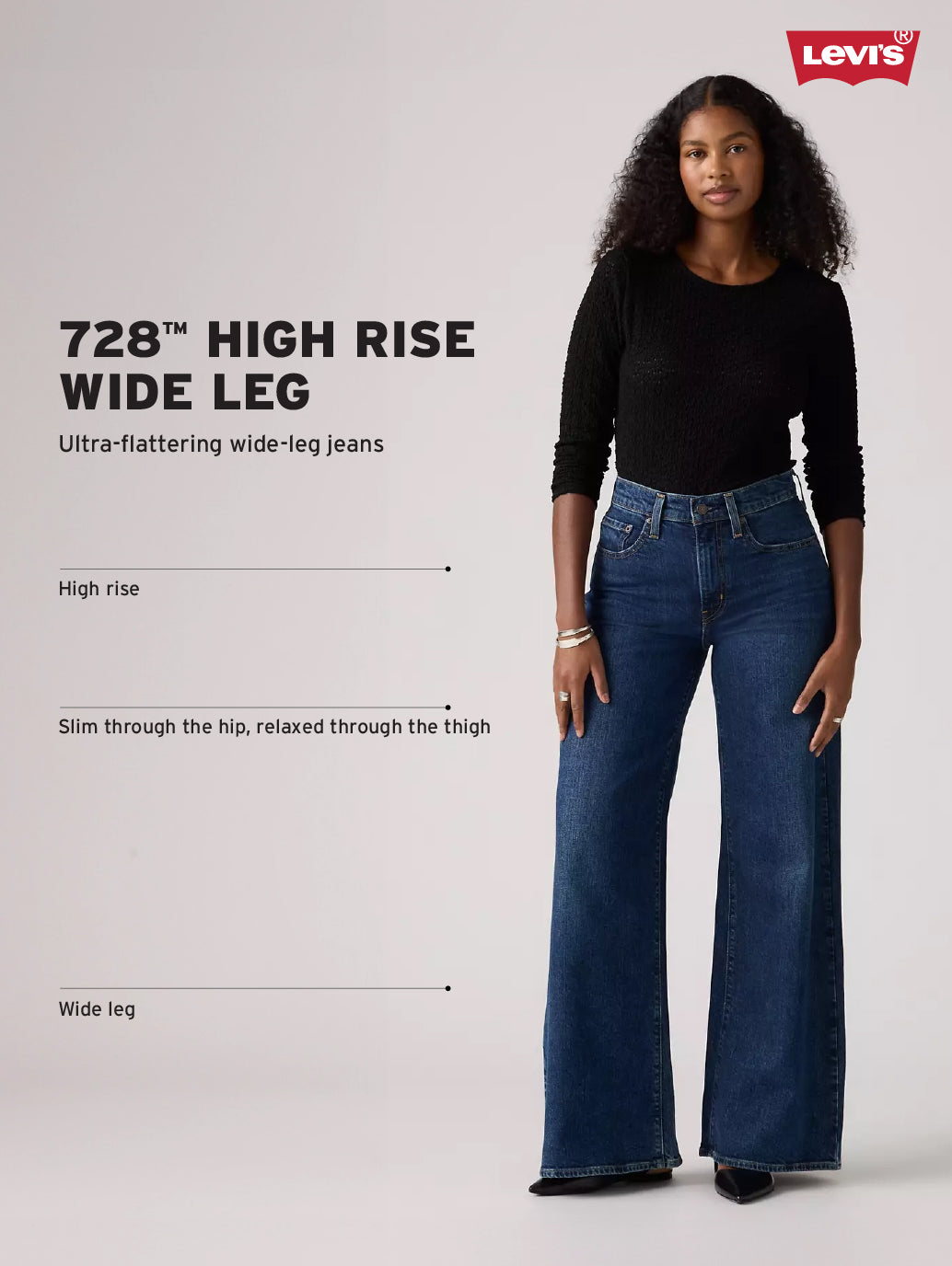 Women's 728 Dark Blue Flared Fit High Rise Jeans - f7a35349-6879-43b3-8512-8f68b72d0e2e View