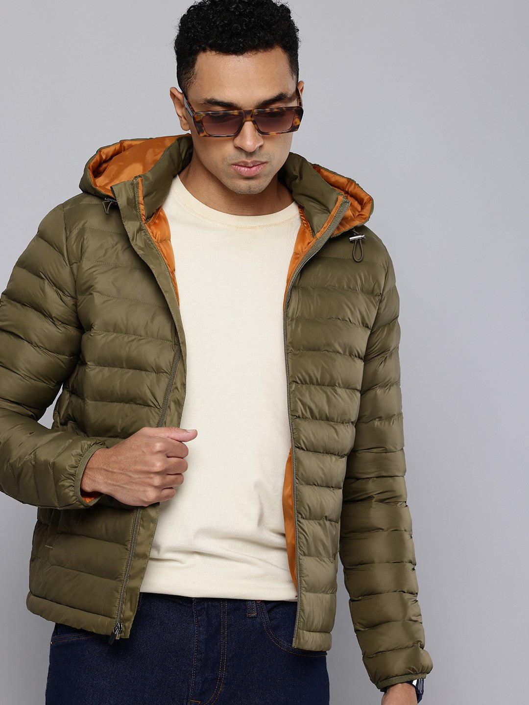 Men's Quilted Brown Hooded Puffer Jacket - a17d8283-1368-4cf7-8ec8-0d72ee8fd7b61725617685514-Levis-Men-Jackets-491725617684854-1 View