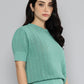 Women's Solid Green Crew Neck Sweater - a30c0c9d-3b9a-40f6-a12b-c7c93ef78e361732686498650-Womens-Solid-Lavender-Crew-Neck-Sweater-3051732686498249-3 View