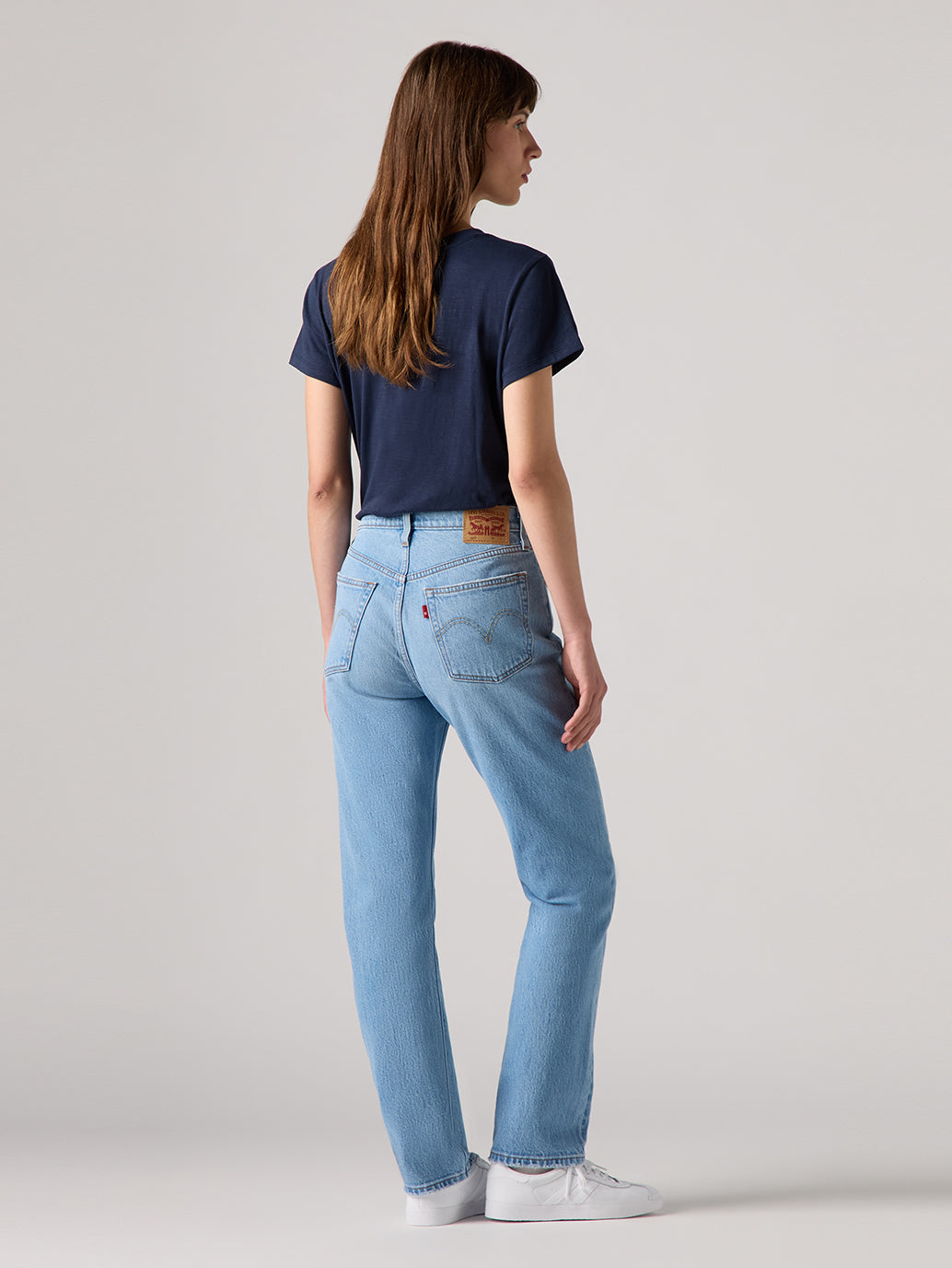 Women's 501 Blue Straight Fit High Rise Jeans - a33f952289e2018fc0558a49a3234bed View