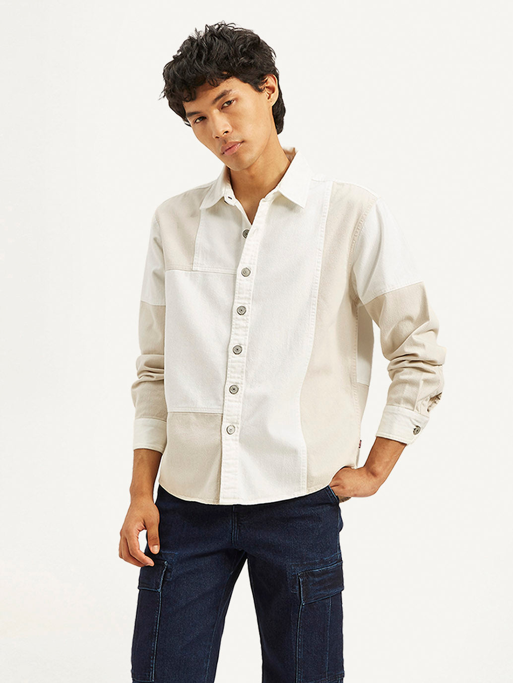 Men's Colorblock Relaxed Fit Denim Overshirt - a3568b80a16bdc7eca0dfd82628934db View