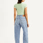 Women's Light Blue Baggy Dad Barrel Fit Mid Rise Jeans - a72e61394807f03818db140aa1b600aa View