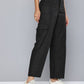 Women's Mid Rise Black Cargo Trousers - a81afc427535920005fc8ed094e18590 View