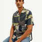 Men's Resort Collar Ethnic Motif Relaxed Fit Shirt - Elevated View