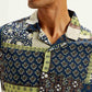 Men's Resort Collar Ethnic Motif Relaxed Fit Shirt - Detail View