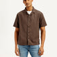 Men's Resort Collar Textured Relaxed Fit Shirt - Front View