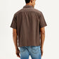 Men's Resort Collar Textured Relaxed Fit Shirt - Back View