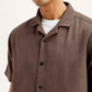 Men's Resort Collar Textured Relaxed Fit Shirt - Detail View