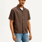 Men's Resort Collar Textured Relaxed Fit Shirt - Side View