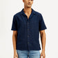 Men's Resort Collar Textured Relaxed Fit Shirt - Front View