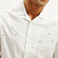 Men's Resort Collar Embroidered Relaxed Fit Shirt - Detail View