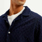Men's Resort Collar Textured Relaxed Fit Shirt - Detail View
