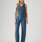 Women's Blue Ribcage Bell Bottom Wide Leg Fit High Rise Jeans - aaaf921da15e1be77a26a76c44b81c47 View