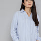 Women's Striped Blue Spread Collar Top - abcf0d3a-d667-4e79-8f54-5e9884009d821742379281857-Womens-Striped-Light-blue-Spread-Collar-Top-6231742379281332-1 View