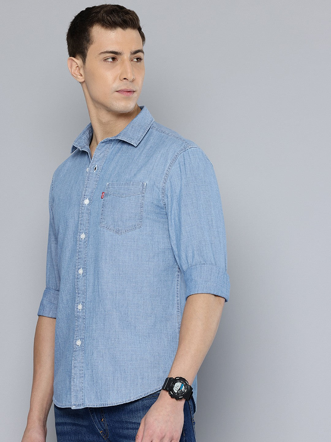 Men's Solid Regular Fit Shirt - 26f3a544-f06f-4122-99b6-7790d8f16e6f View