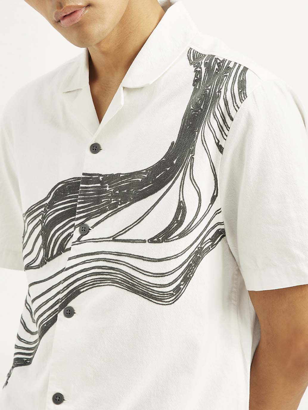 Men's Resort Collar Embroidered Relaxed Fit Shirt - b12f96ba22f9bb9dd269652a191cbb8c View
