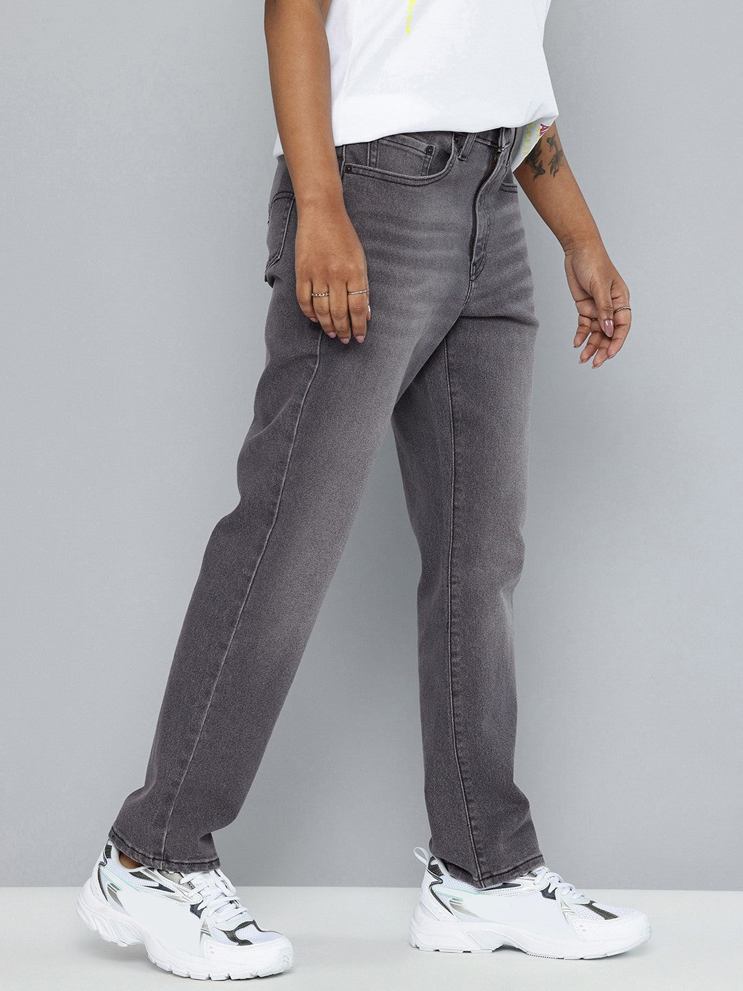 Women's 724 Black Straight Fit High Rise Jeans - b1d4d948-5f46-49f1-be2a-10169527ca8c1737451248758-Womens-High-Rise-724-Slim-Straight-Fit-Black-Jeans-969173745-2 View