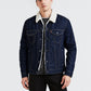 Men's Solid Dark Blue Shearling Jacket - bcfbd79c13c83b59e73c4032e553ca06 View