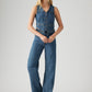 Women's Blue Ribcage Bell Bottom Wide Leg Fit High Rise Jeans - c0ab91594c68c7e7fe8c86696ab88056 View