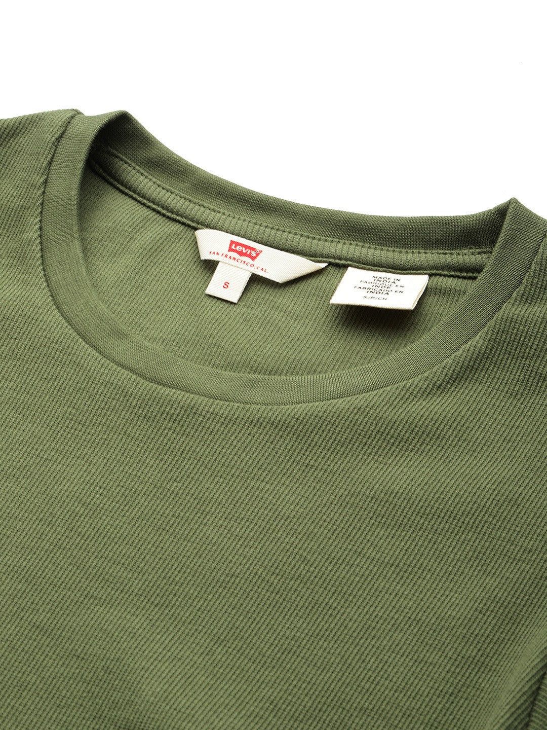 Women's Textured Green Crew Neck Top - c3893f8e-bc37-4727-8974-d5a3bea4ad271726649332874-Levis-Women-Tops-5811726649332515-2 View