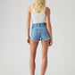 Women's 501 Mid Rise Blue Straight Fit Shorts - c4aebb1eb4cabe7c9a37ae3dbcd29b73 View