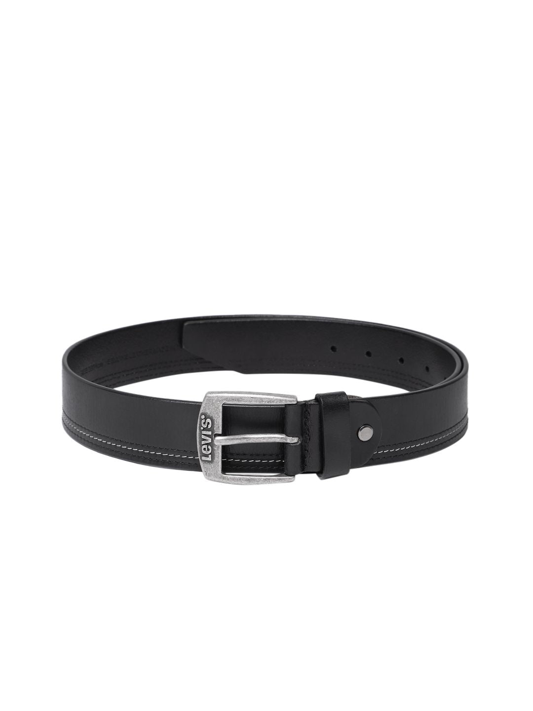 Men's Black Solid Belt - c7cde4f1-fa80-4ca4-bb08-df9782c08bb71742192267216-Men-Solid-Leather-Belt-7171742192267074-1 View